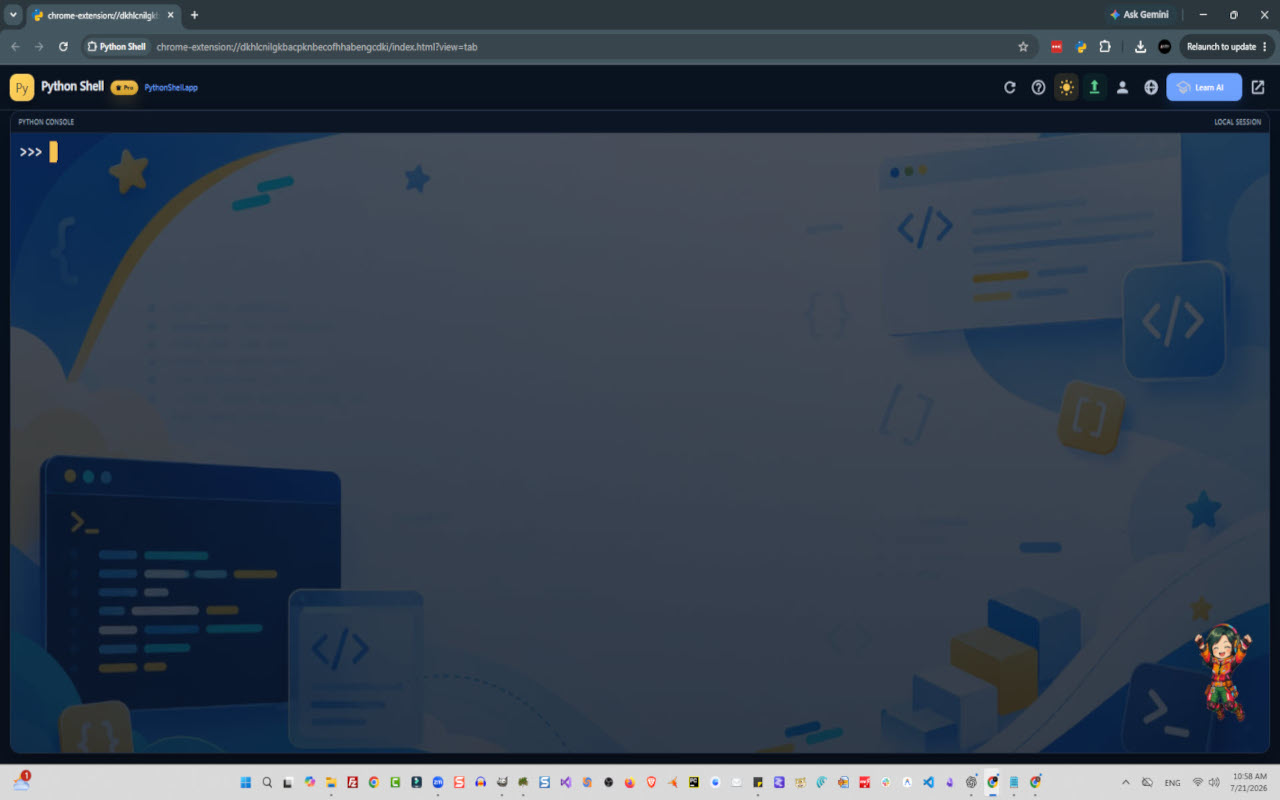 Scorpion Python Shell Pro dark workspace screenshot